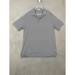 Peter Millar Polo Shirt Mens XL Navy White Striped Summer Comfort Performance